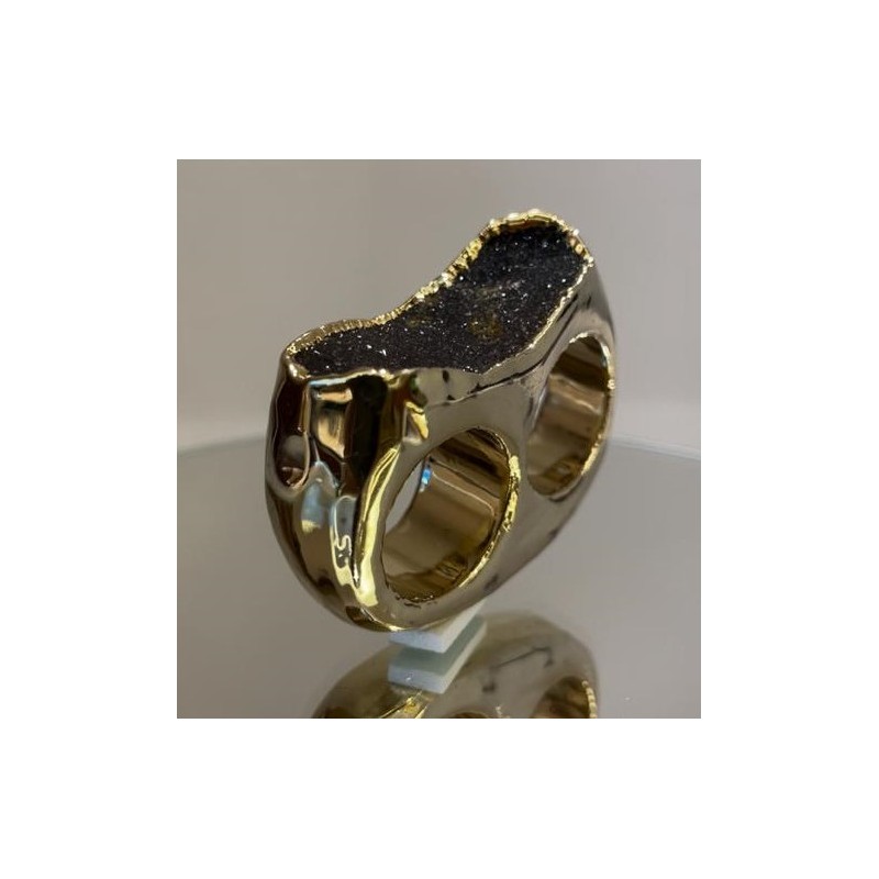 Gold Plated Agate Ring