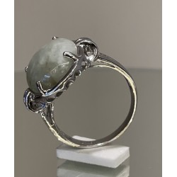 Jade Ring in Silver and Rhodium