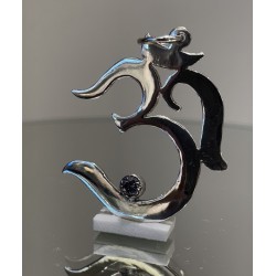 OM Sacred Syllable with Zircon